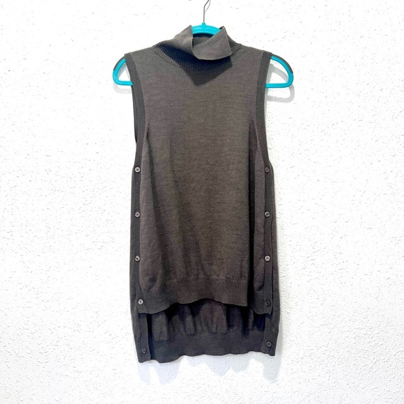 The Limited merino blend Sleeveless Cowl Neck Sweater - Charcoal Large - Picture 1 of 7